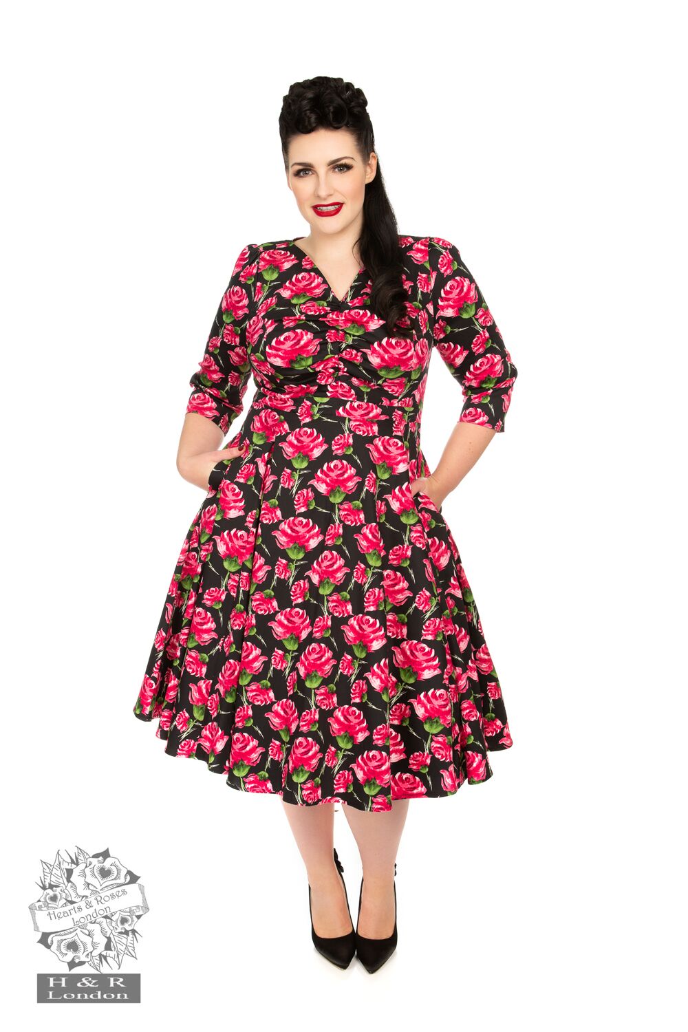 Black Red Roses Dress